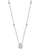 Diamond Bezel & Teardrop Cluster 18 Pendant Necklace (1/3 Ct. T.w.) In 14k White Gold