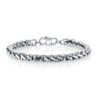 He Rocks 6mm Wheat Chain Stainless Steel Bracelet, 8.5