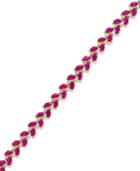 Certified Ruby (9-5/8 Ct. T.w.) & Diamond (7/8 Ct. T.w.) Link Bracelet In 14k Gold