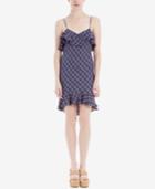 Max Studio London Cotton Plaid Flounce Dress