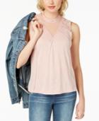 American Rag Juniors' Lace Illusion Tank Top, Created For Macy's