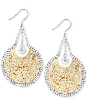 Lucky Brand Two-tone Openwork Circle Drop Earrings