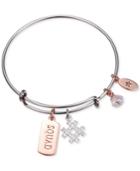 Unwritten Squad Hash-tag Charm Adjustable Bangle Bracelet In Two-tone Stainless Steel