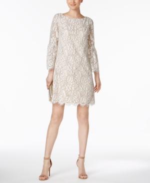 Jessica Howard Petite Lantern-sleeve Lace Dress