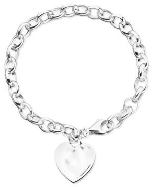 Giani Bernini Heart Tag Chain Bracelet In Sterling Silver