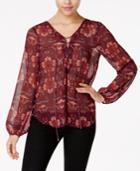Jessica Simpson Morgan Sheer Lace-up Blouse