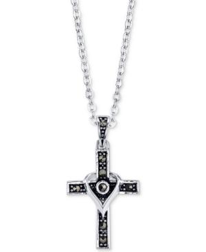 Unwritten Silver-tone Marcasite Cross Necklace
