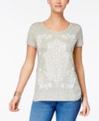 Style & Co Painted Graphic-print T-shirt, Created For Macy's