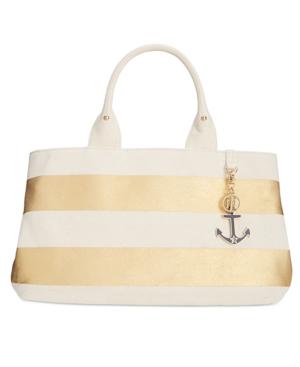 Tommy Hilfiger Jolene Metallic Rugby Stripe Shopper Tote