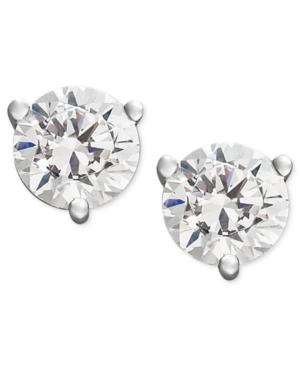 Diamond Earrings, 18k White Gold Certified Near Colorless Diamond Stud Earrings (1/4 Ct. T.w.)