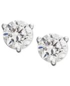 Diamond Earrings, 18k White Gold Certified Near Colorless Diamond Stud Earrings (1/4 Ct. T.w.)