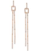 Diamond Dangle Drop Earrings (1/2 Ct. T.w.) In 14k Rose Gold