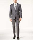 Vince Camuto Men's Slim-fit Gray Tonal Plaid Suit