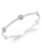 Charter Club Silver-tone Glass Crystal Circle Bangle Bracelet