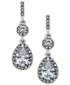 Charter Club Silver-tone Cubic Zirconia Pear Drop Earrings, Only At Macy's
