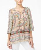 American Rag Juniors' Printed Three-quarter-sleeve Tunic, Only At Macy's