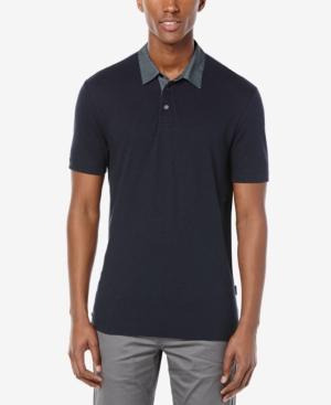 Perry Ellis Men's Lightweight Contrast-collar Polo