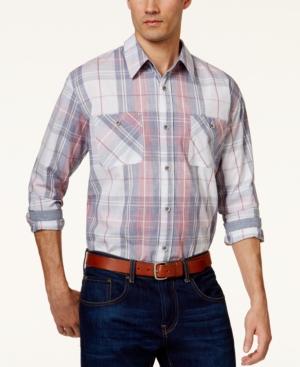 Weatherproof Long-sleeve Slub Tartan Plaid Shirt