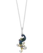 Bella Bleu By Effy Diamond (1-1/10 Ct. T.w.) And Ruby Accent Pendant Necklace In 14k White Gold