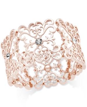Inc International Concepts Crystal Filigree Stretch Bracelet, Only At Macy's