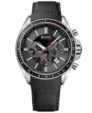 Hugo Boss Men's Chronograph Boss Black Driver Sport Black Leather Strap Watch 47mm 1513087