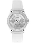 Guess Women's White Silicone Strap Watch 40mm