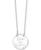 Unwritten Love Life, Be Brave Disc 18 Pendant Necklace In Sterling Silver