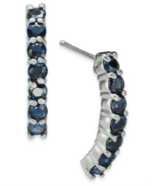 Sapphire Curved Arc Drop Earrings (1-3/8 Ct. T.w.) In 14k White Gold