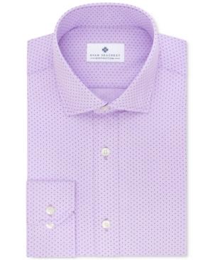 Ryan Seacrest Distinction Men's Slim-fit Non-iron Purple Geo-print Dress Shirt, Only At Macy's