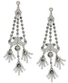 Abs By Allen Schwartz Earrings, Silver-tone Crystal Chandelier Earrings