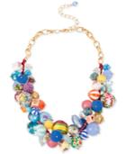 M. Haskell Gold-tone Shaky Mixed Multi-colored Bead Frontal Necklace