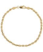 Rope Chain Bracelet In 14k Gold (3mm)