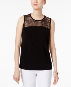 Nine West Lace-trim Illusion Shell