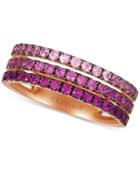 Le Vian Pink Sapphire Ombre Three Row Ring (1 Ct. T.w.) In 14k Rose Gold