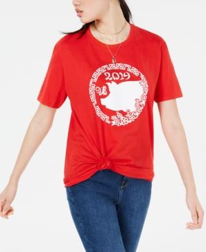 Love Tribe Juniors' 2019 Pig Graphic T-shirt