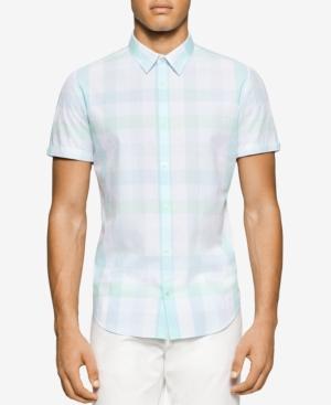 Calvin Klein Men's Seersucker Plaid Shirt