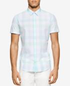 Calvin Klein Men's Seersucker Plaid Shirt