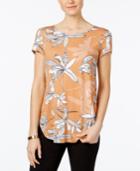 Alfani Printed Shirttail T-shirt, Only At Macy's