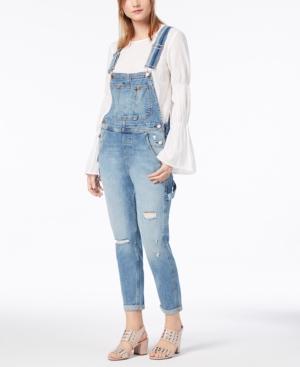 M1858 Carson Ripped Denim Overall With Double Roll Cuff