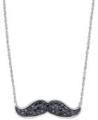 Diamond Mustache Pendant Necklace (1/4 Ct. T.w.) In 14k White Gold