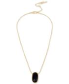 Kenneth Cole New York Gold-tone Flecked Stone Oval Pendant Necklace