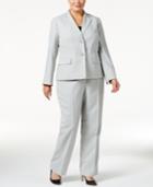 Le Suit Plus Size Pinstriped Pantsuit