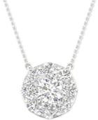 Diamond Halo Pendant Necklace (1-1/2 Ct. T.w.) In 14k White Gold, 16 + 2 Extender