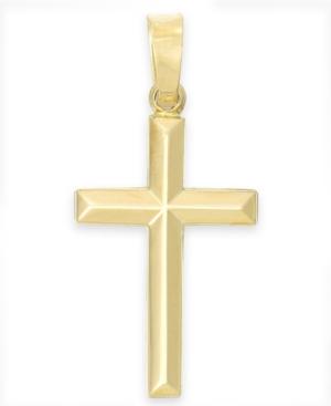 Tube Cross Pendant In 14k Gold