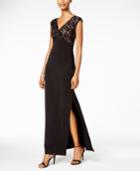 Connected Lace V-neck Gown