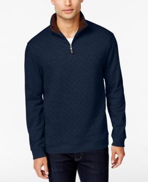 Tasso Elba Big And Tall Quilted Quarter-zip Sweatshirt, Only At Macy's