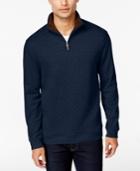 Tasso Elba Big And Tall Quilted Quarter-zip Sweatshirt, Only At Macy's