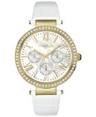 Caravelle New York By Bulova Women's Cream Leather Strap Watch 38mm 44n104