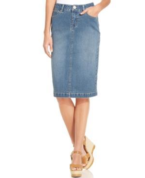 Style&co. Tummy-control Denim Skirt, Sea Glass Wash