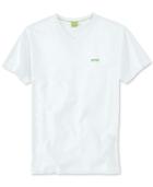 Hugo Boss Green Shoulder Logo V-neck T-shirt